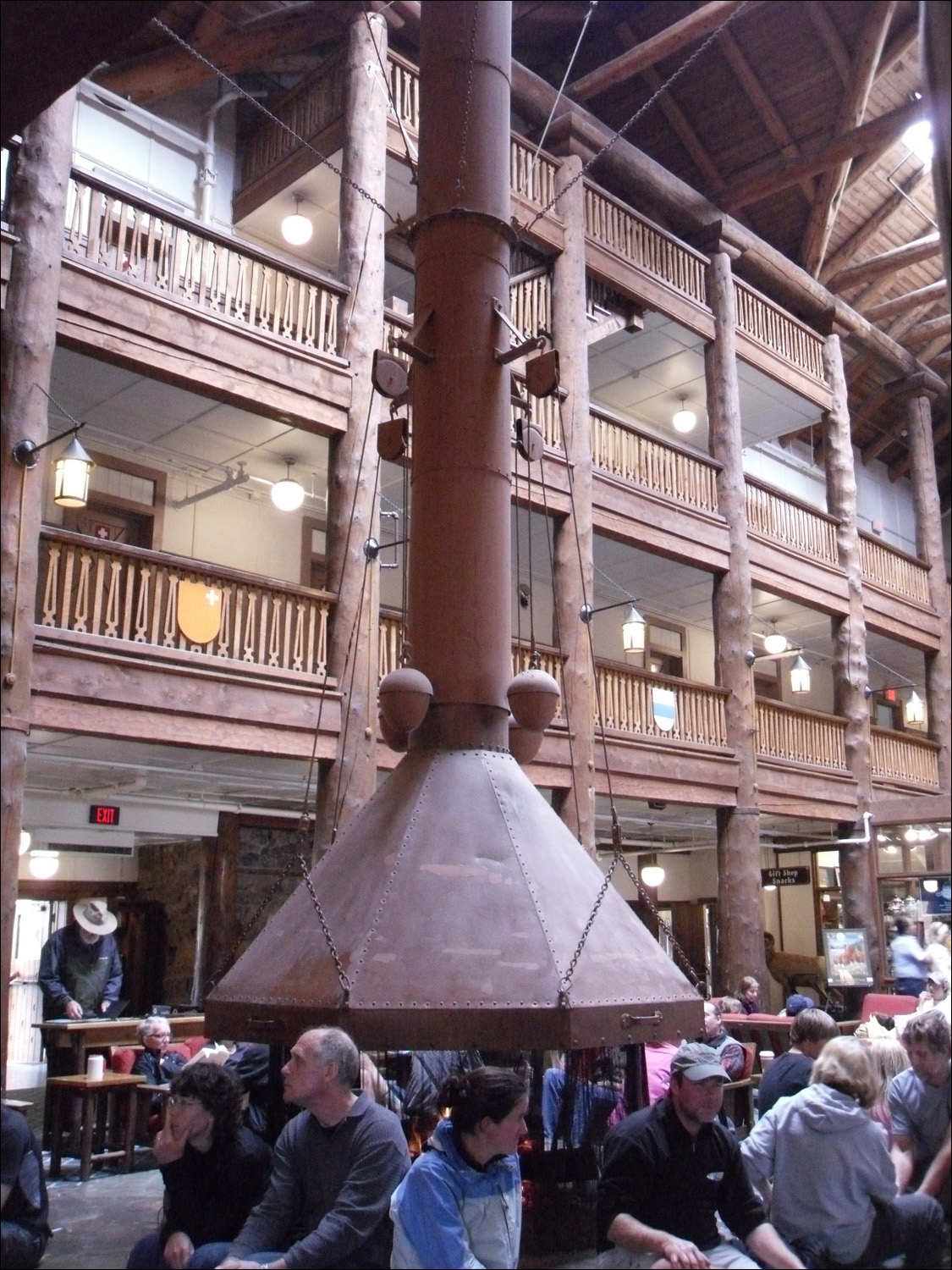 Glacier National Park- Inside Many Glacier lodge.  Note the central heating